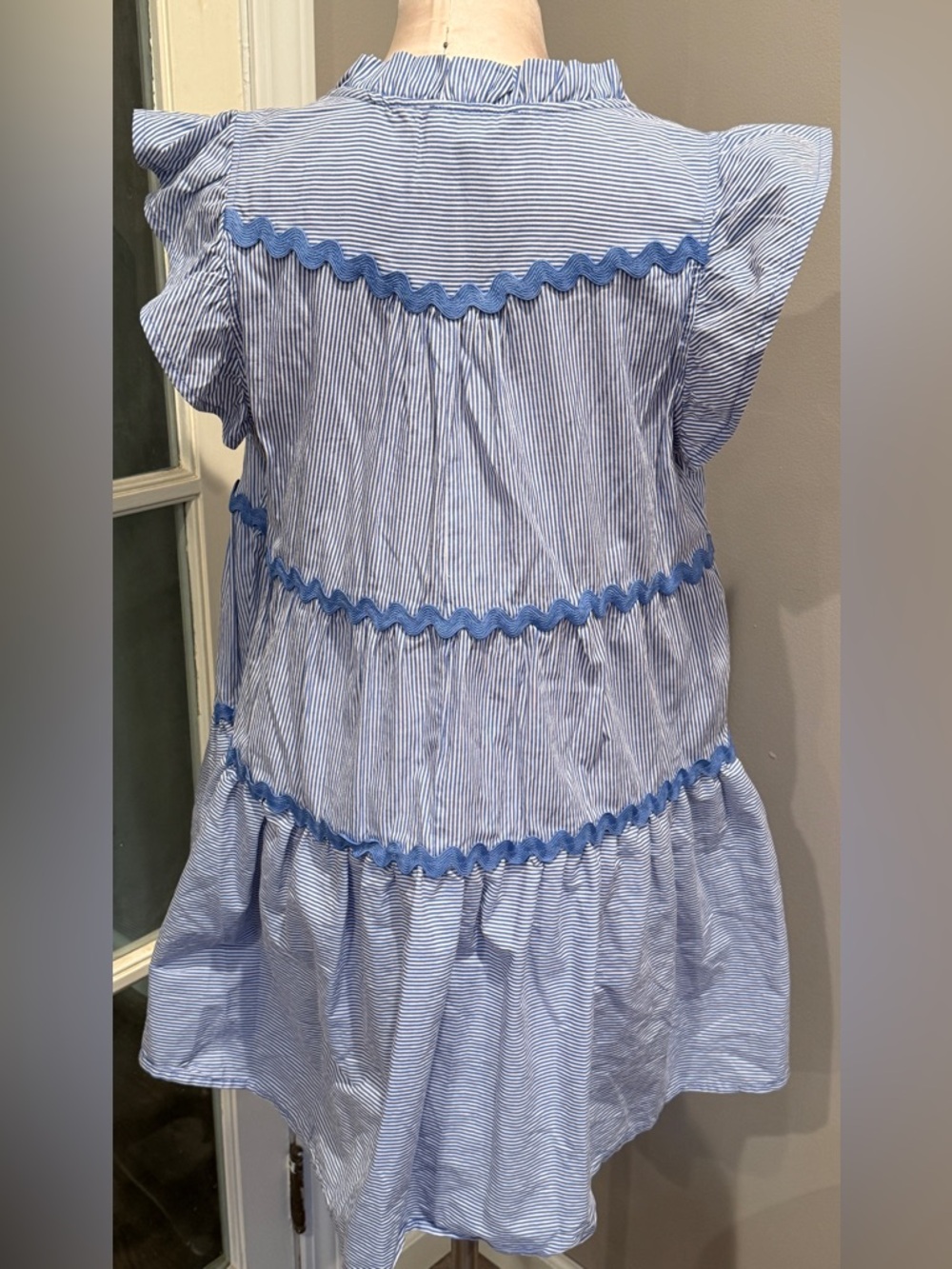 Umgee Blue and White Striped Mini Dress - Picture 7 of 11